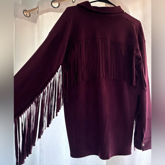 Hem & Thread Purple Fringe Button Down - Picture 3 of 3